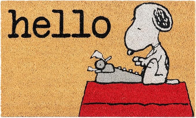 Gertmenian Peanuts Snoopy Coir Doormat - 2x3 Welcome Mat (2-Pack), Ideal for High Traffic Areas in Front Door, Garage, Entryway - Welcome, 80022-Ruum Studio Home