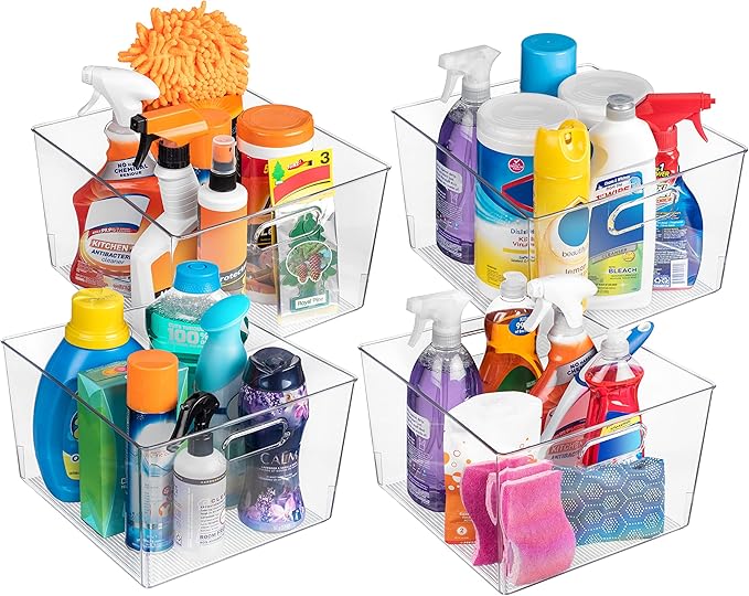 ClearSpace Clear Plastic Storage Bins – XL 8 Pack Perfect Kitchen or Pantry Organization Fridge Organizer and Storage Bins, Cabinet Organizers-Ruum Studio Home