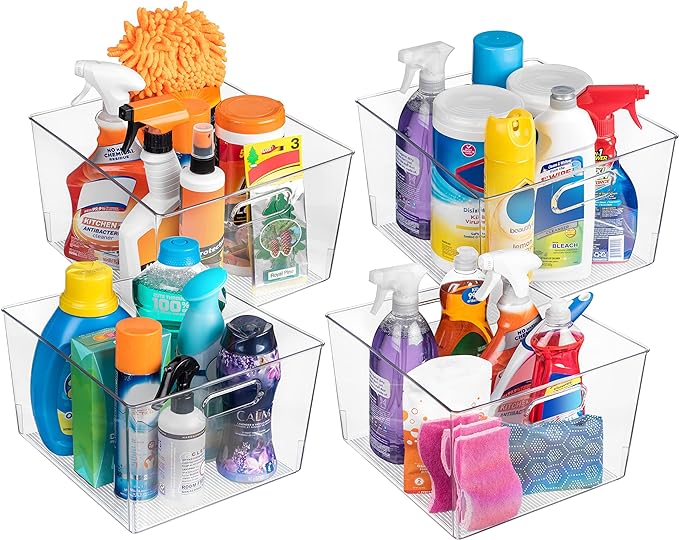 ClearSpace XL Clear Plastic Storage Bins - 2 Pack for Kitchen Cabinet and Fridge Organization-Ruum Studio Home