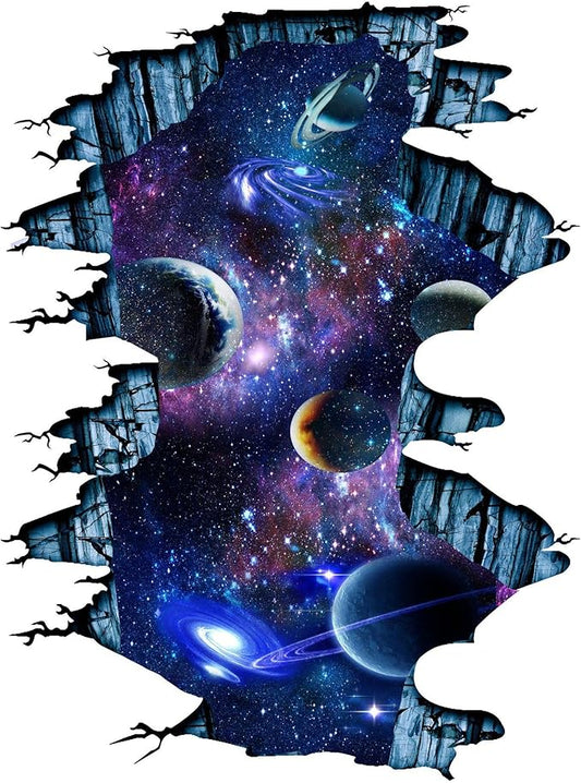 Quanhaigou Galaxy Wall Sticker,Space Wall Decal,Planet Wallpaper Decoration Decor