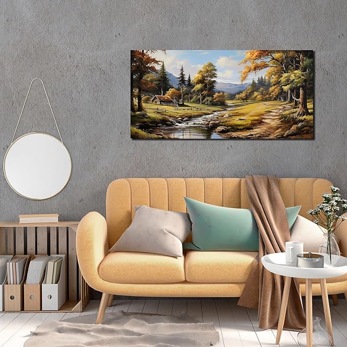 Natural Landscape Wall Art for Living Room Farmhouse Canvas Wall Art Prints Vintage Home Office Decor 20 x 40 Inch-Ruum Studio Home