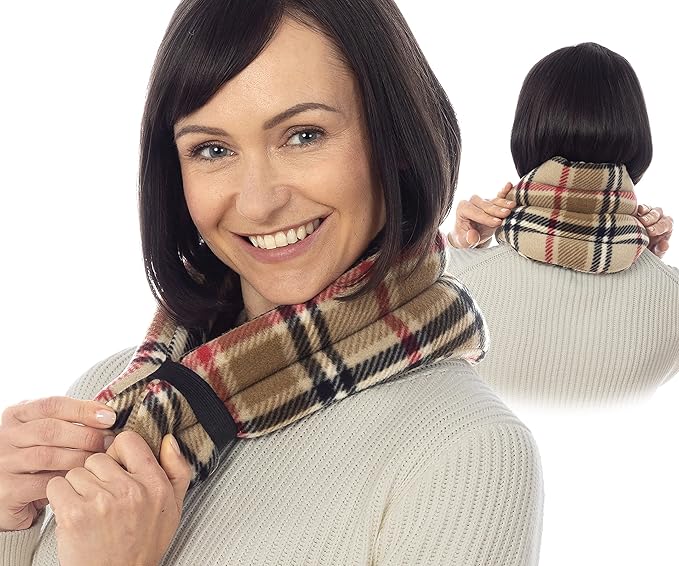 SunnyBay Microwave Heating Pad, Microwavable Heated Neck and Shoulder Wrap, Moist and Weighted Hands-Free Beanbag Pack with Wide Neck Coverage, 2.5 lbs, 26 Inches Long-Length, Made in USA, London-Ruum Studio Home