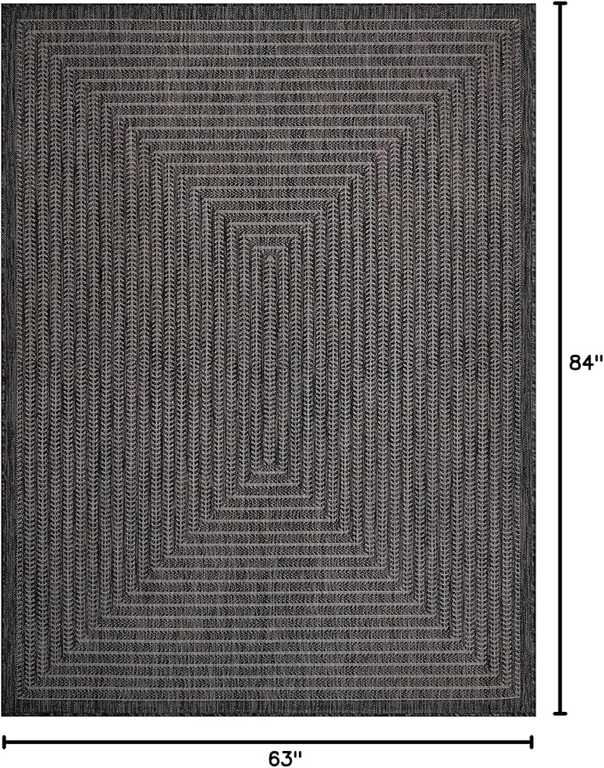 Adiva Rugs Outdoor Indoor Area Rug, Weather Resistant, Easy to Clean, Stain Resistant Floor Mat for Dining Room, Backyard, Deck, Patio (Pebble Weiss, 5' x 7')-Ruum Studio Home