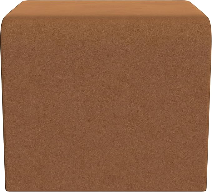 Modern Channel Rust Velvet Foot Stools Ottoman Home Décor, Soft Ottoman Foot Rest Chair for Bedroom and Living Room, Vanity Chair and Stool in Dressing Area, and Lounge-Ruum Studio Home