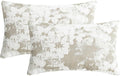 Jacquard Throw Pillow Covers 12x20 Inch Set of 2 - Vintage Floral Boho Pillow Cases with Botanical Pattern | Farmhouse Decor for Couch | Soft Textured Neutral Trio Light Khaki Warm Beige 12" x 20"-Ruum Studio Home