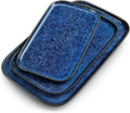 vancasso Stern Serving Platters Set of 3, 15/13/ 11 Inches Rectangular Serving Plates, Blue Serving Trays for Entertaining, Party-Ruum Studio Home