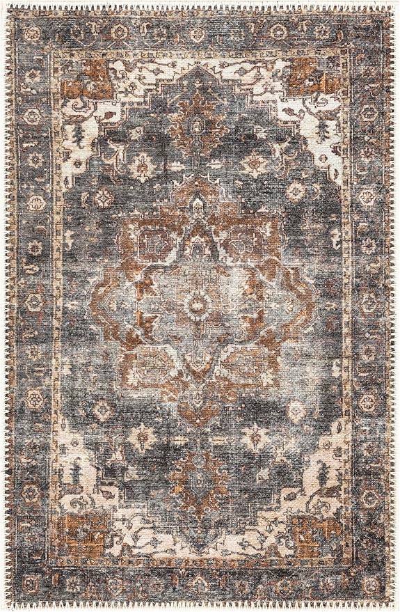Keen Home Design 2x3 Rug - Machine Washable Entry Rug with Non-Slip Backing, Ideal for Enteryway, Kitchen, Bathroom, Laundry Room - Vintage, Easy Clean, Durable, Low Pile Rug - (2' x 3')-Ruum Studio Home