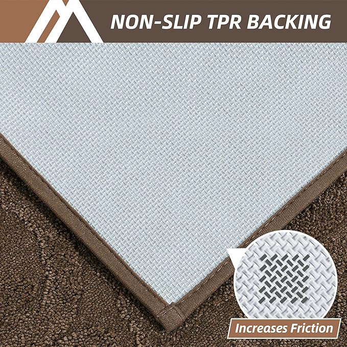 COSY HOMEER-Door-Mat-Non-Slip-Entryway-Rug 24”x36” Absorbent Welcome Mats Washable Dirt Trapper Door Mat Entrance Floor Mats for Front Back Doormats and Wet Shoes,Brown-Ruum Studio Home