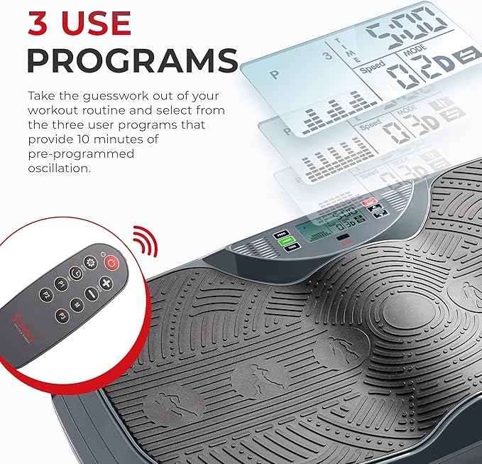 Sunny Health & Fitness Vibration Plate Exercise Machine, Full Body Vibrate Platform for Lymphatic Drainage with Multiple Speeds and Modes, Vibrating Plate Machine for Tension Relief & Weight Loss-Ruum Studio Home