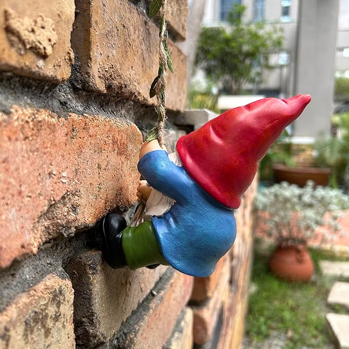 Hanging Gnome Garden Statue Decoration,Climbing Gnomes Statue Figurine Ornament for Indoor Outdoor Home Garden Decor-Ruum Studio Home