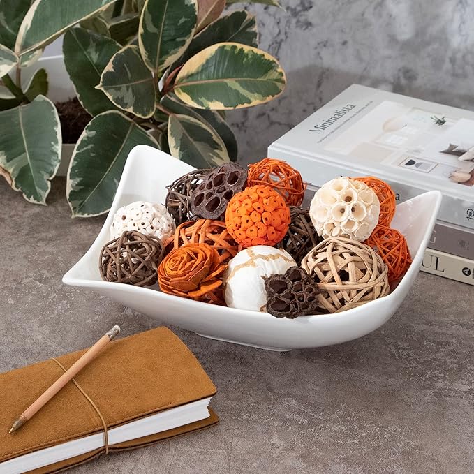 ANDALUCA Large Decorative Vase Filler Bag with Orbs, Balls (Sunset Orange)-Ruum Studio Home