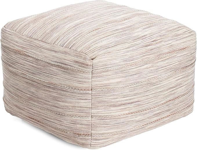 Anji Mountain 22"x22"x16" Handmade & Handcrafted Ottoman Pouf Comfortable Pouf Ottoman Foot Rest & Home Décor Accent for Living Room, Bedroom, Nursery, Kids Room, Patio-Ruum Studio Home