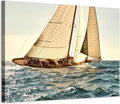 ARTISTIC PATH Coastal Nautical Canvas Wall Art - Ocean Sailboat Artwork Seascape Sailing Prints Wave Boat Picture Sunset Marine Painting for Living Room-Ruum Studio Home