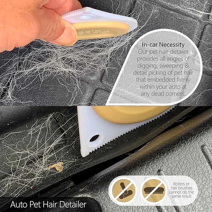Mini Pet Hair Detailer, Pet Hair Remover for Carpet Couch Bedding Sofa, Car Interior Auto Detailing Supplies, Dog Cat Fur Reusable Brush for Furniture-Ruum Studio Home