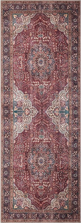 Keen Home Design 2x7 Rug - Machine Washable Runner Rug with Non-Slip Backing, Ideal for Hallway, Entryway, Kitchen, Laundry Room - Vintage, Easy Clean, Durable, Low Pile Rug - (2'6" x 7')-Ruum Studio Home