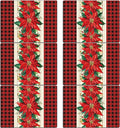 Christmas Poinsettia Placemats Set of 6 Red Watercolor Poinsettia Plastic Table Mats Christmas Xmas Red Flower Place Mats Winter Holiday Table Decoration for Indoor Outdoor Party Kitchen Dining-Ruum Studio Home
