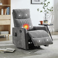 Manual Swivel Rocker Recliner Chair for Adults, Overstuffed Reclining Glider Chair for Nursing with Vibration Massage & Heat, Living Room Rocking Recliner 2-Stage backrest, Chenille Fabric Dark Gray-Ruum Studio Home