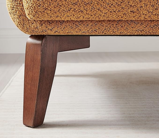 Oversized Accent Chair Modern Boucle Armchair for Living Room- 37" Wide Accent Chair with Solid Wood Legs, Curry Upholstered Lounge Chair for Bedroom & Office, Cozy Reading Chair (Easy Assembly)-Ruum Studio Home