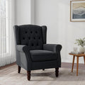 Accent Chair, Upholstered Armchair with Button Tufted High Back & Solid Wood Legs, Comfy Wingback Reading Single Sofa Chair for Small Spaces, Living Room, Bedroom-Blue,1 SEAT-Ruum Studio Home