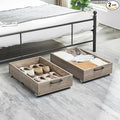 Under Bed Storage with Wheels, 2-Pack Under Bed Shoe Storage Organizer Drawer, Composite Wood Organizer for Shoes Clothes Containers in Bedroom for Clothes,Shoes(Grey)-Ruum Studio Home