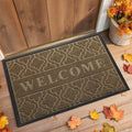 Yimobra Fall Welcome Mat Outdoor Indoor 29.5x17, All-Weather Waterproof Outdoor Mats for Front Door, Non-Slip Low Profile Porch Patio Doormat, Coffee-Ruum Studio Home