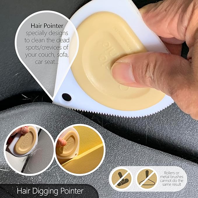 Mini Pet Hair Detailer, Pet Hair Remover for Carpet Couch Bedding Sofa, Car Interior Auto Detailing Supplies, Dog Cat Fur Reusable Brush for Furniture-Ruum Studio Home