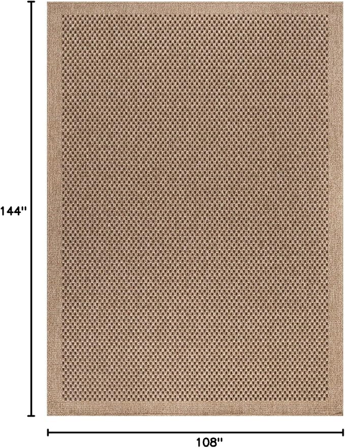 CAMILSON Easy Jute Rug 9x12, Indoor Outdoor Natural Color Fiber Area Rugs for Living Room Patio and Kitchen Rug, Sisal Boho Woven Design, Easy-Cleaning, Washable Outside Carpet Alfombras (9 x 12)-Ruum Studio Home