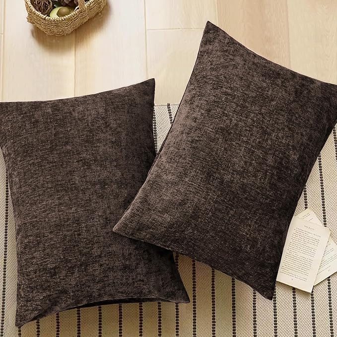 CaliTime Throw Pillow Covers Decorative 20 X 26 Inches Pack of 2 Cozy Chenille Standard Pillow Shams Cases for Couch Sofa Bed Living Room Home Coffee-Ruum Studio Home