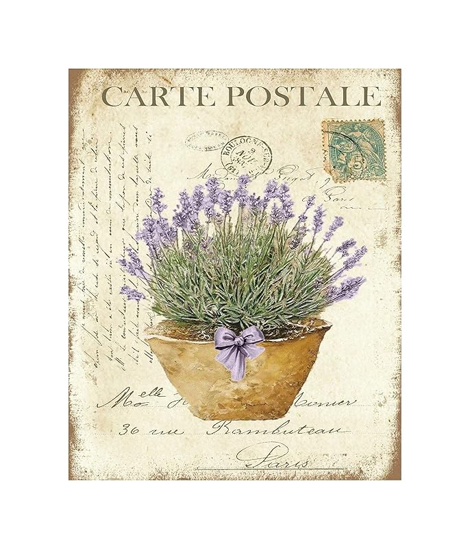 Twisted R Design Wall Art Canvas Prints - 4 Vintage Farmhouse Decor Prints - 8x10 Wrapped Canvas Floral-Themed Pictures - Made in USA Wall Art for Living Room, Bedroom, Office, More - French Lavender-Ruum Studio Home