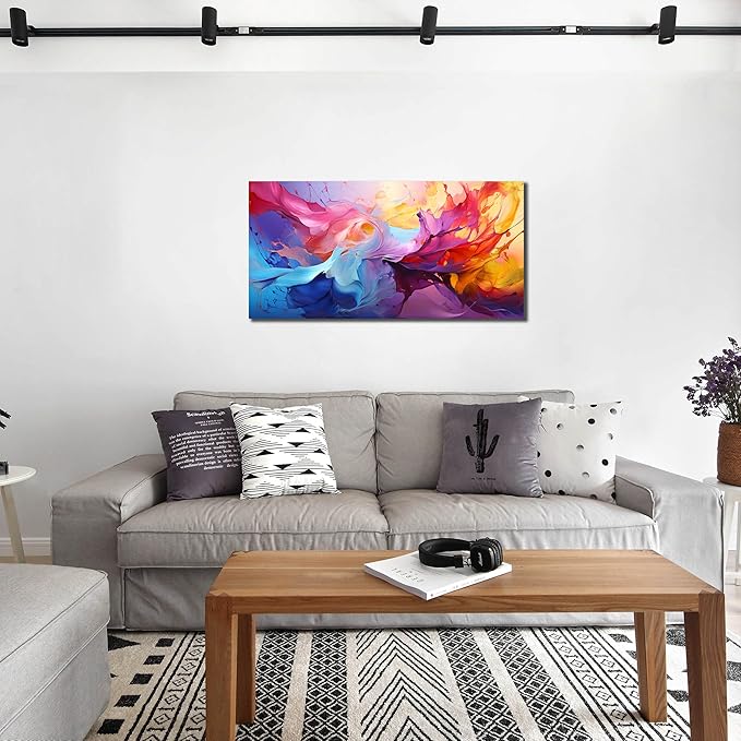 GUGIKA Abstract Wall Art for Living Room, Colorful Canvas Wall-Art for Bedroom, Print Paintings, Size 20x40 Inches-Ruum Studio Home