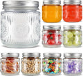 Mason Jars 8 oz - Vintage Small Glass Mason Jars with Silver Metal Lids, Regular Mouth Canning Jars, Safe For Storage, Canning, Pickling, Preserving, Fermenting, DIY Crafts & Decor (8Pack)-Ruum Studio Home