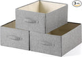 Linen Folding Storage Bins, 3 Pack Large Storage Baskets, Washable, Clothing Storage Bins with Handle, Closet Organizer for Storage Sweater,Sheets(dark grey, 18½"x13½"x8½")-Ruum Studio Home