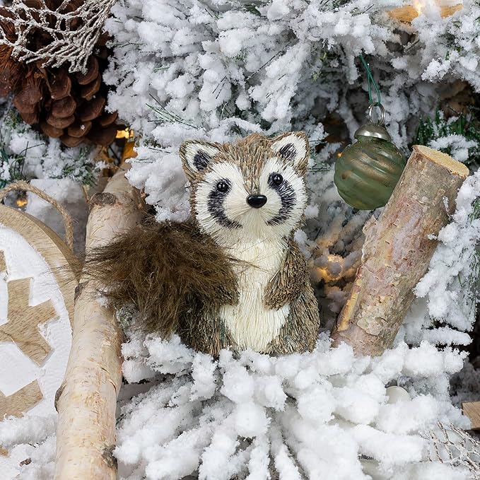 AuldHome Design Woodland Friends Figurines (Set of 3, Deer/Raccoon/Squirrel); Forest Animals Decor for Fall, Christmas, Winter and Themed Decor or Parties-Ruum Studio Home