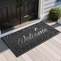 Yimobra Welcome Mat, Heavy Duty Sturdy Door Mats for Home Entrance Outdoor Indoor, Front Doormat for Outside Patio Floor Entry Porch Garage Office, Waterproof, Low Profile, 47 x 24, Black-Ruum Studio Home