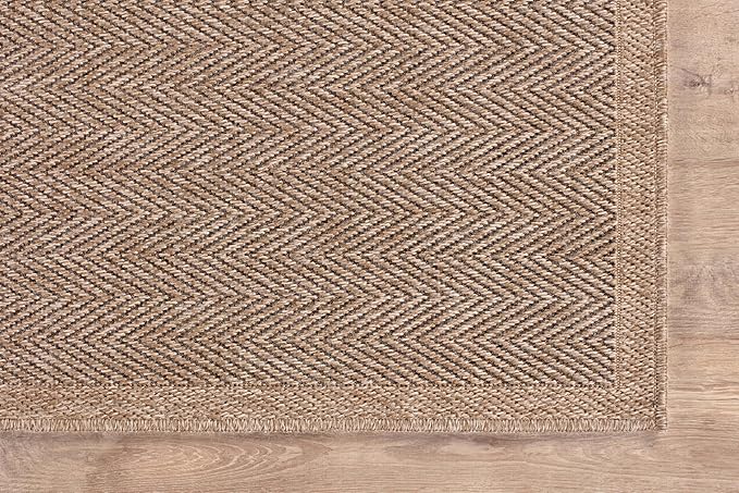 CAMILSON Easy Jute Round Rug 4ft Indoor Outdoor Natural Color Fiber Area Rugs for Living Room Patio and Kitchen Rug Herringbone Woven Design Easy-Cleaning Washable Outside Carpet Alfombras (4 Round)-Ruum Studio Home