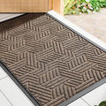 Mibao Front Door Mat Outside Entrance, Durable Outdoor Indoor Mat, Low Profile Heavy Duty Doormat, Non-Slip, Traps Dirt and Moisture, Easy Clean Patio Porch Entryway Mat, 24" x 36", Brown-Ruum Studio Home