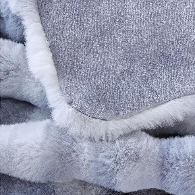 Tie-dye Blue Soft Comfy Throw Blanket for Couch Bedroom Faux Fur 50x60 Fluffy Blanket for Living Room Furry Bed Comforter Cozy Home Decor Gifts 860 GSM-Ruum Studio Home