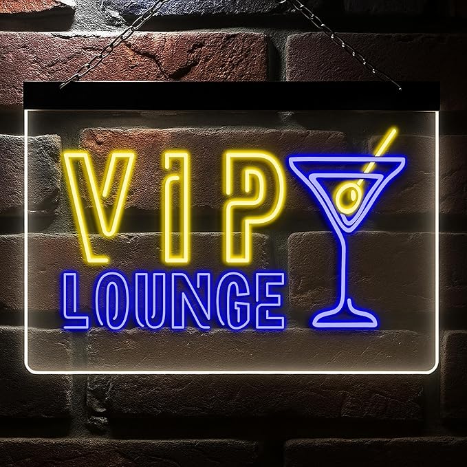 Custom Bar Neon Sign Vip Lounge Beer Home Bar Lights Decor Acrylic Table LED Personalized Lighted Signs for Men Restaurant Coffee Man Cave Workshop Garage Poker Signs Gifts-Ruum Studio Home