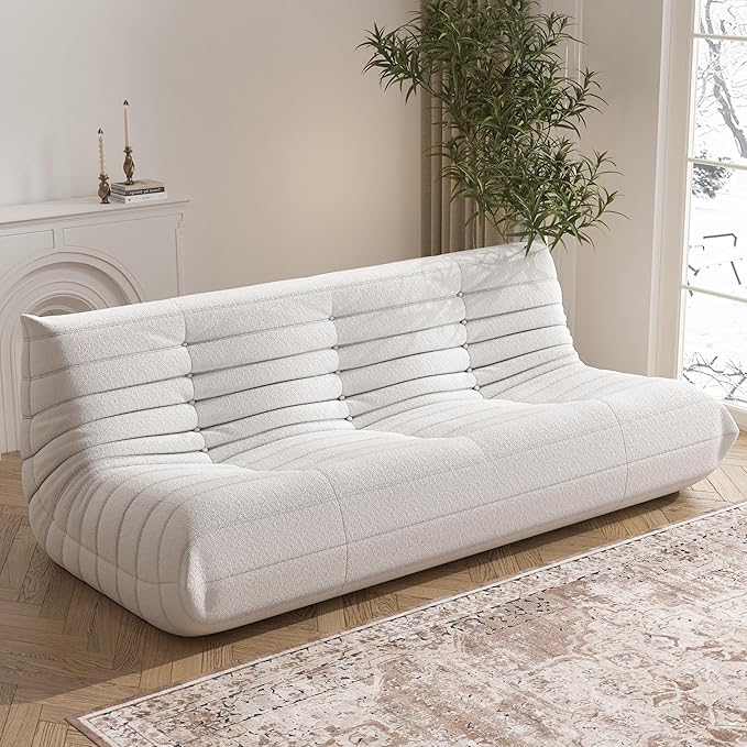 Big Bean Bag Chairs for Adults, 3 Seater Large Bean Bag Chair Sofa, Fireside Chair Lazy Sofa Chair with High Density Comfortable Foam, Modern Bean Bag for Living Room, Bedroom, Office (Beige)-Ruum Studio Home