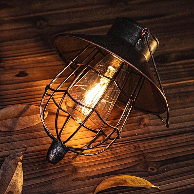YAKii 2 Pack Solar Lantern Hanging Waterproof Outdoor Metal Solar Lamp with Warm White Light Decorate for Yard Garden Pathway Patio Porch Decor (Antique Copper)-Ruum Studio Home