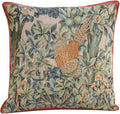 Charlotte Home Furnishings Decorative Tapestry Pillow Cover 14x14 in, Green Pheasant Couch Throw Pillow Cover, French Country Square Cushion Cases for Bed Room Home Decor, Soft Cotton Jacquard Woven-Ruum Studio Home