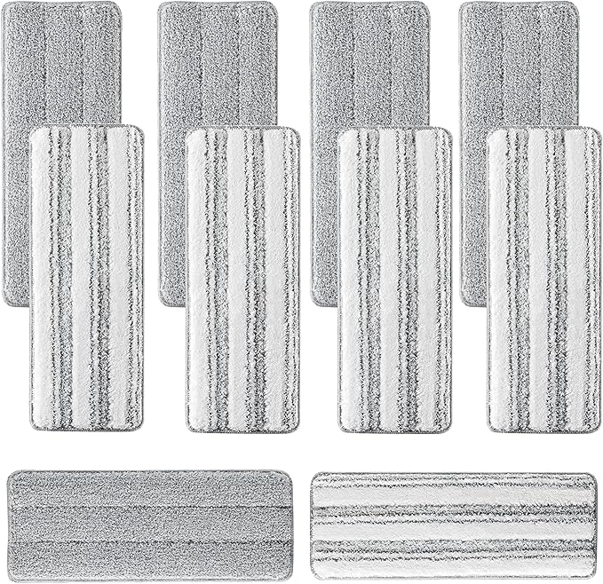 10Pcs Joymoop Mop Replacement Pads, 15 * 4.9'' Universal Mop Pads Mop Head Refills Washable Wet Mop, Compatible with Most 11-14” Size Mops-Ruum Studio Home