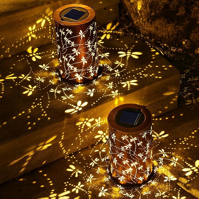 Solar Lanterns Outdoor Waterproof, Dragonfly Birthday Gifts for Women Men, Hanging Solar Lantern for Yard, Patio, Porch, Backyard, Landscape, Garden Decor-Ruum Studio Home