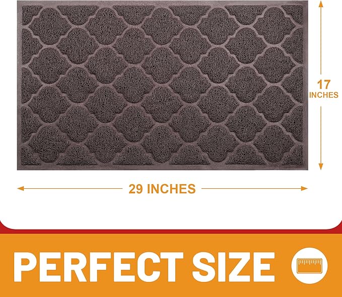 Door Mat Outdoor, 29x17, Welcome Mats for Entryway, Front Doormat for Home Entrance, Patio, Garage, RV Mats for Outside, Indoor Floor Mat, Durable, Non-Slip, Catches Muddy and Dirt(Brown)-Ruum Studio Home