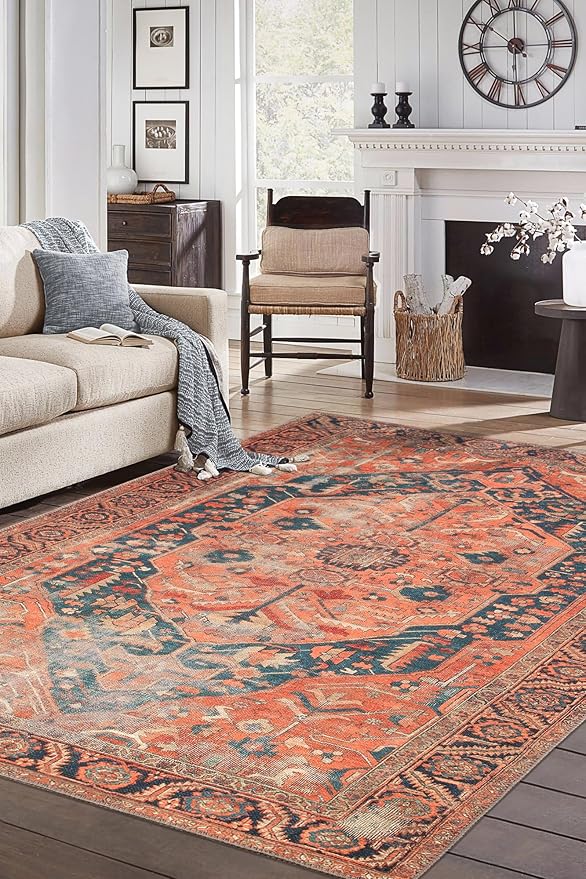 Keen Home Design 3x5 Rug - Machine Washable Entry Rug with Non-Slip Backing, Ideal for Enteryway, Kitchen, Bathroom, Laundry Room - Vintage, Easy Clean, Durable, Low Pile Rug - (3' x 5')-Ruum Studio Home