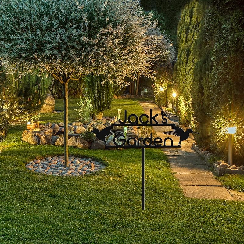 Personalized Metal Garden Sign with Stake, Custom Garden Decor for Outdoor, Custom Family Name Sign, Patio Decorations, Lawn Art, Farmhouse Decorative, Housewarming Gift (CstmDesign9)-Ruum Studio Home