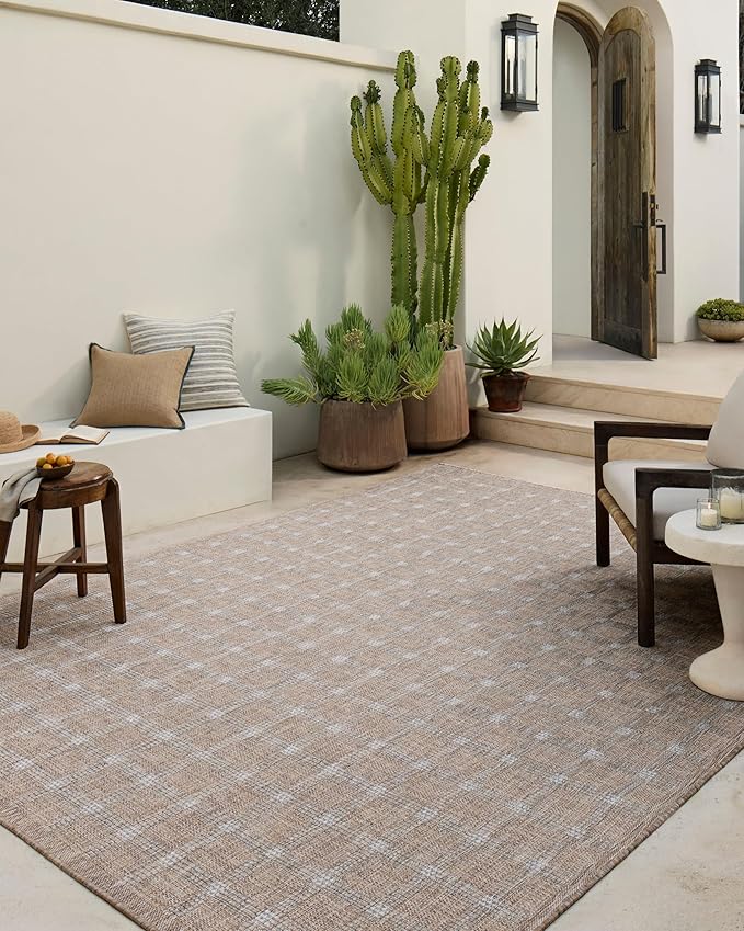 Loloi Amber Lewis Topanga Collection TOP-01 Natural/Bone 6'-7" x 9'-4" Indoor/Outdoor Area Rug-Ruum Studio Home