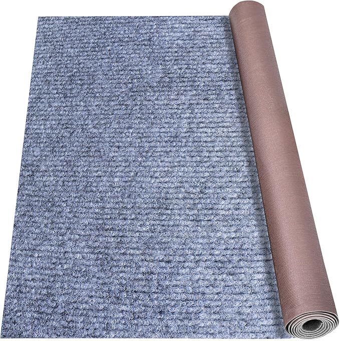 Marine Carpet,6 FT x 14 FT Blue-Gray Indoor Outdoor Carpet 0.2" Thick Boat Carpet with Water-Proof TPE Backing, Non-Slide Outdoor Marine Carpet Roll for Home, Patio, Porch, Deck-Ruum Studio Home