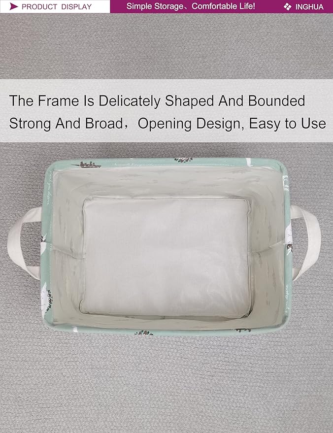 Rectangular Storage Basket Fabric Organizer Bin for Toys,Books,Clothes,Gifts,Pets-Perfect for Home,Office,Nursery,Dorm,Shelf(Rec dinosaur)-Ruum Studio Home