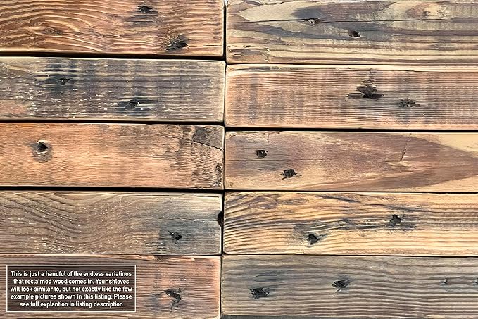 Urban Legacy Reclaimed Barn Joist Deep Floating Shelves | Deep Shelves with Low Profile Shelf Bracket with High Weight Capacity, Set of 2 (36" x 11" x 2.5", Natural)-Ruum Studio Home
